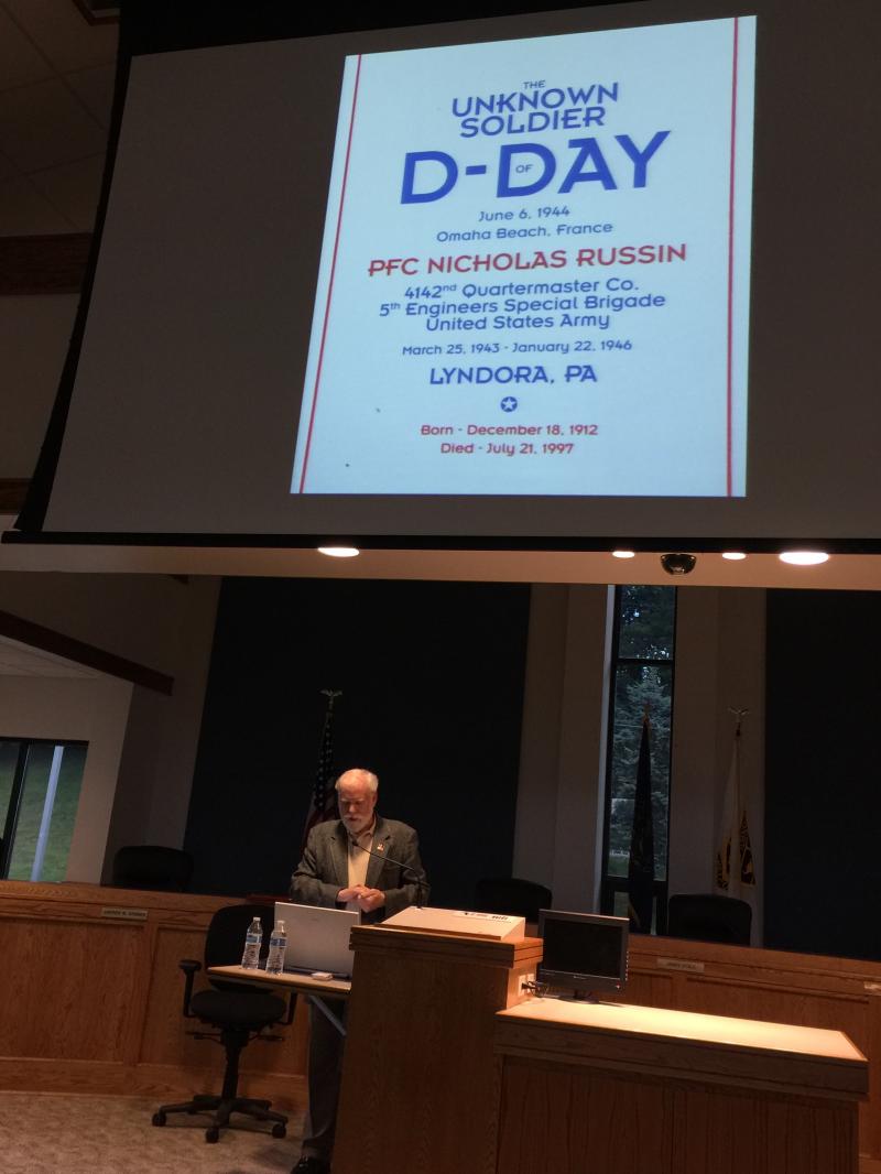 George2.245152401_std George began with this slide on D-Day