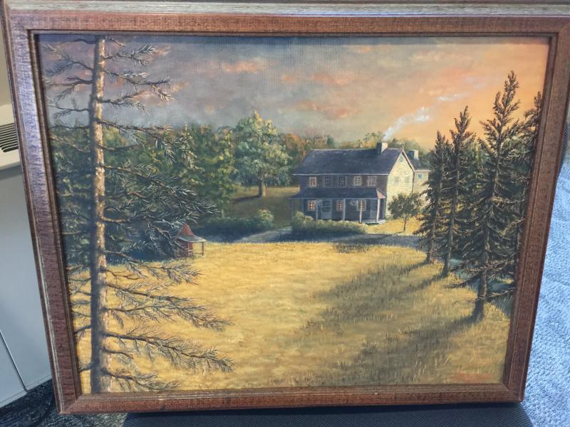 Lance1.230101839_std Lance Maloney's rendition of the Meek cabin, right before it was torn down. Lance chose an autumnal background, as the cabin was in the autumn of its life.